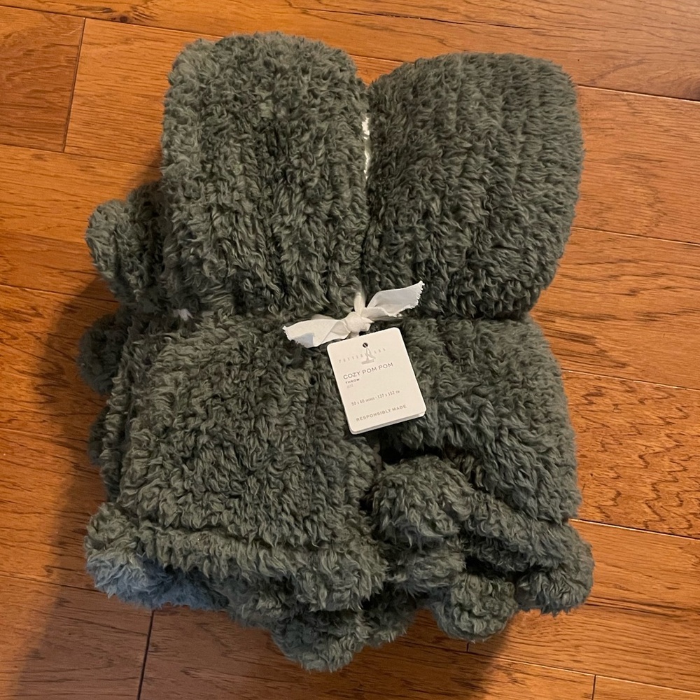 Pottery Barn Cozy Pom Pom Throw